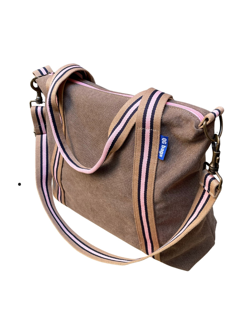 Grace Bag tessuto marroncino + manico 74