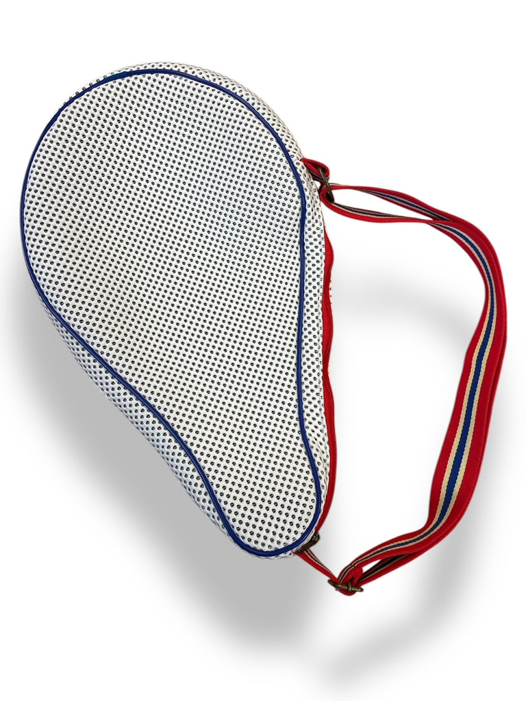 Porta padel, sport, parti metalliche ottonate, aprilampo a due direzioni, tracolla amovibile, tracola regolabile, fatta a mano, ricamo, personalizzabile, pronta consegna, vicino a me, mare, regalo, moda, donna viaggio, stiva, resistente, cotone, n