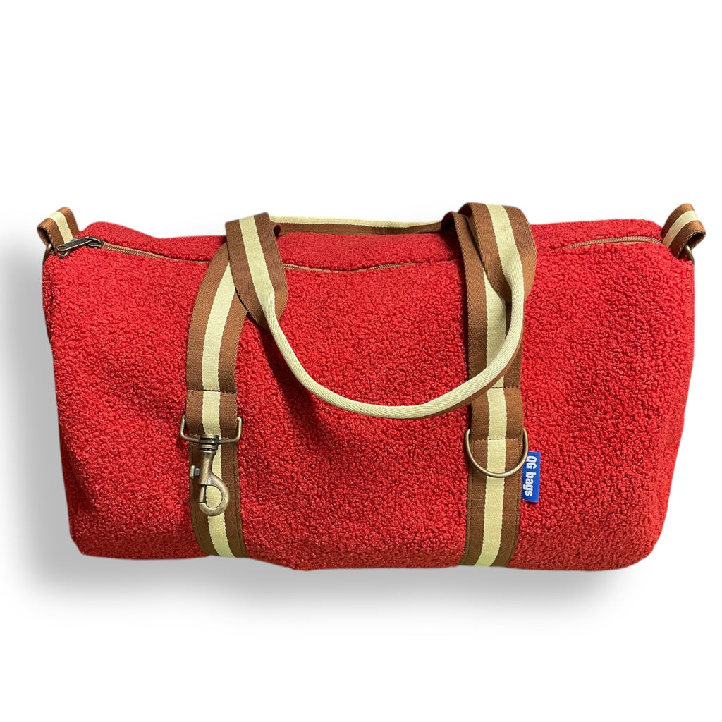 CITY pelosino rosso + manico beige/panna/beige
