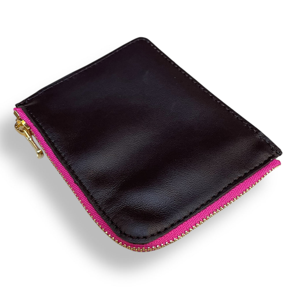 IL BAU pelle testa di moro + zip rosa
