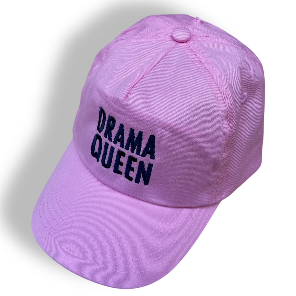 CAP tessuto rosa + ricamo blu