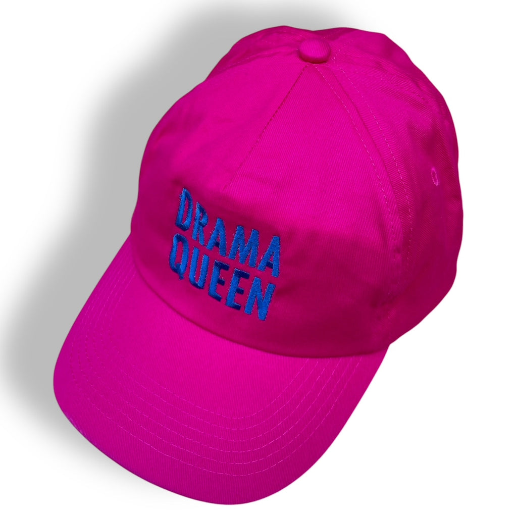 CAP tessuto fucsia + ricamo blu elettrico