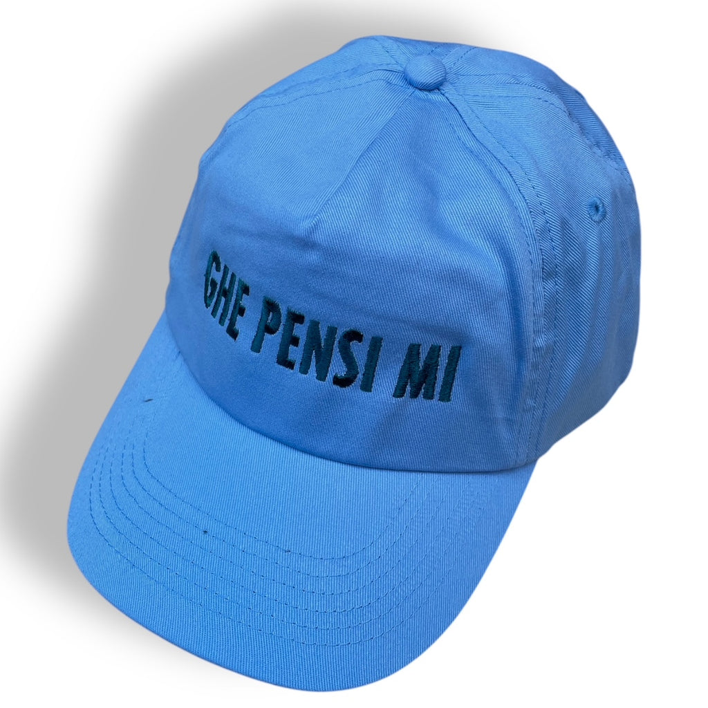 CAP tessuto azzurro + ricamo blu
