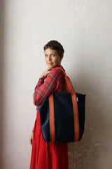 GIGI BAG  velluto blu + manico 82
