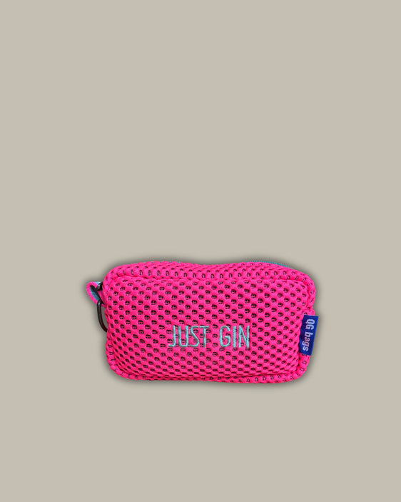 PILLOLA neoprene fucsia fluo + ricamo verde acqua