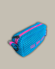PILLOLA neoprene turchese + ricamo fucsia