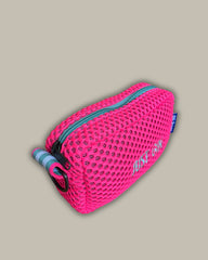 PILLOLA neoprene fucsia fluo + ricamo verde acqua