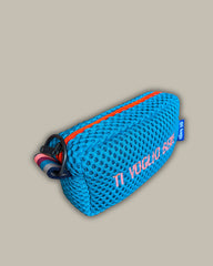 PILLOLA neoprene turchese + ricamo arancione