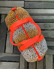 CITY velluto impermeabile ANIMALIER chiaro+ manico arancione fluo