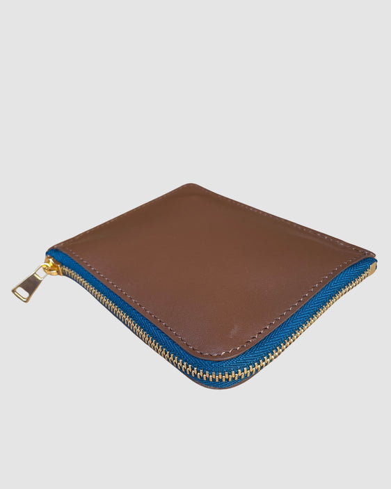 IL BAU pelle cuoio + zip petrolio