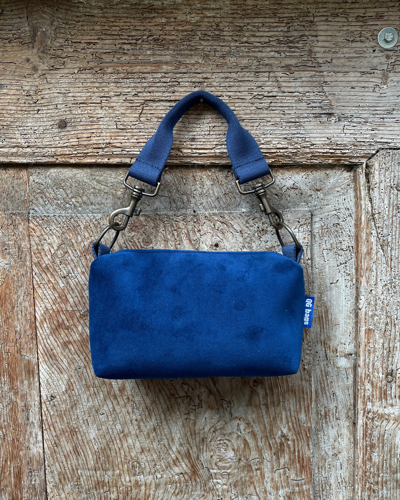 MINI BRIOCHE velluto bluette + manico bluette