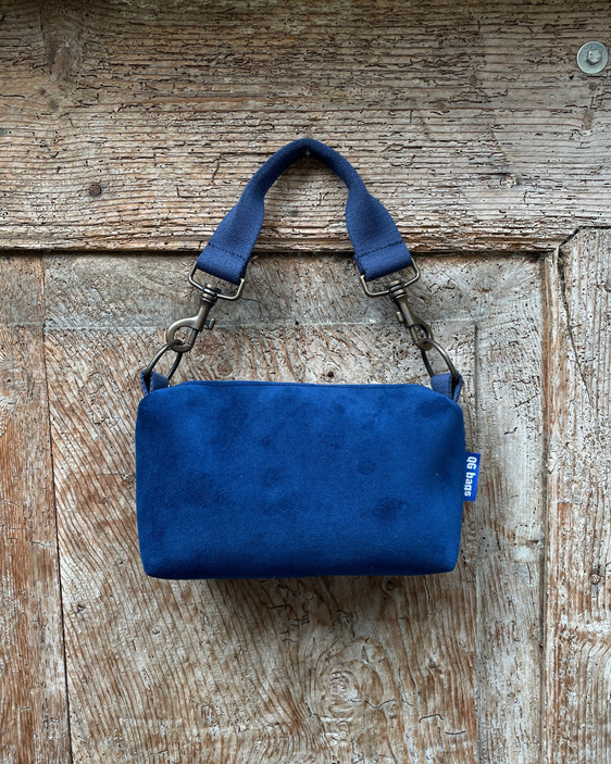 MINI BRIOCHE velluto bluette + manico bluette