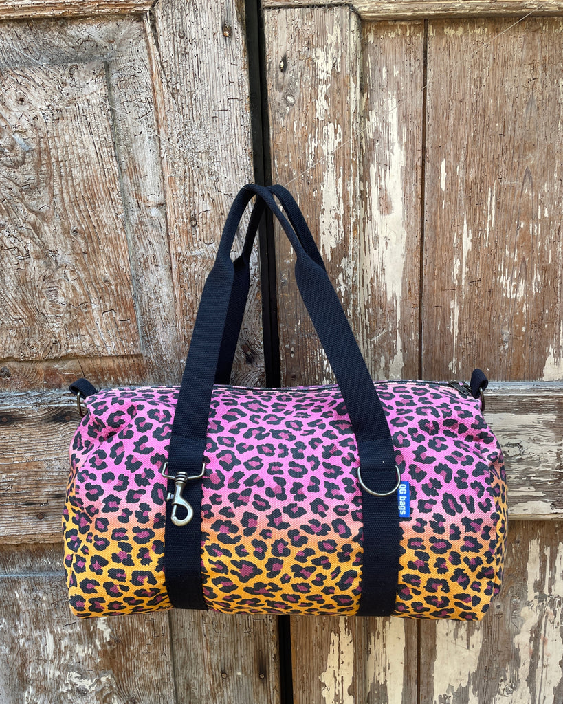 CITY canvas stampato ANIMALIER nero + manico nero