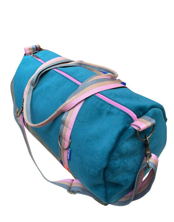 CITY BAG  velluto petrolio + manico 89