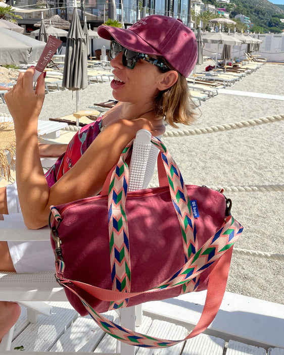 GRESSINA tessuto spugna rosa antico + manico ZIG ZAG