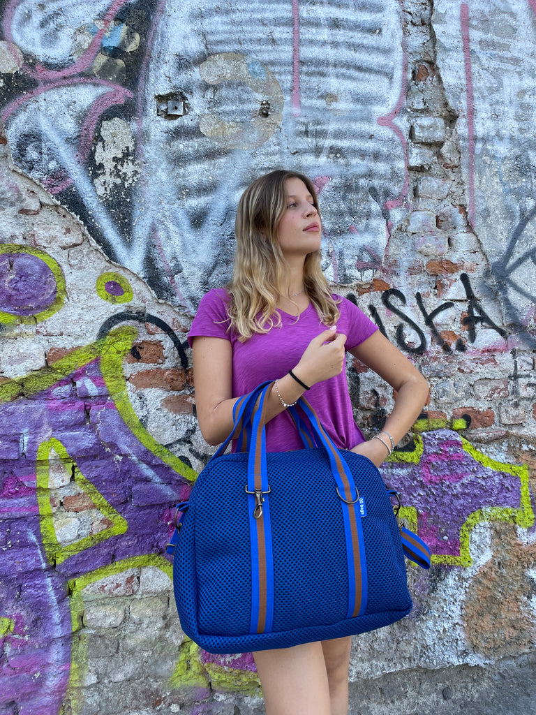 OFFICE BAG neoprene blu elettrico + manico 81