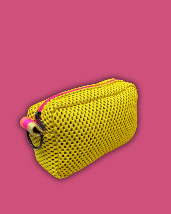 KATE neoprene giallo + cerniera fucsia fluo
