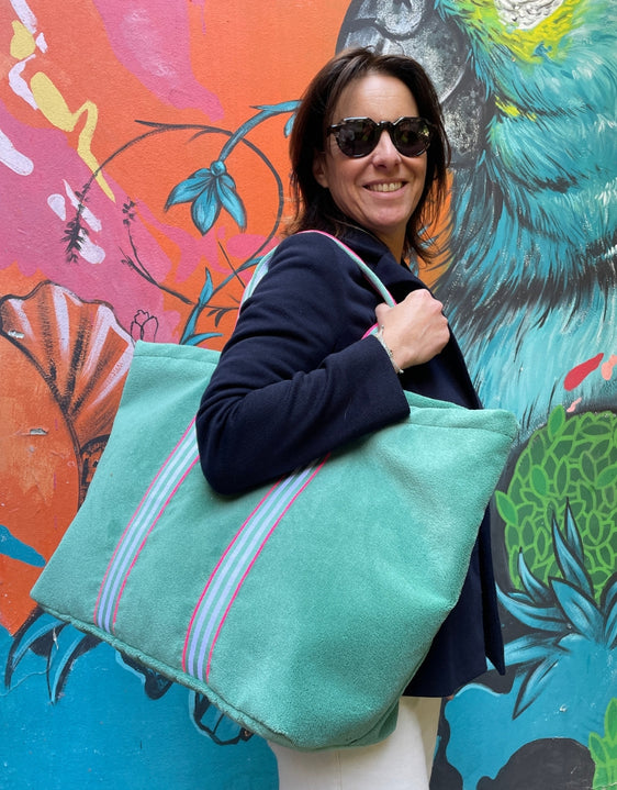 Super Bag neon fuchsia neoprene + handle 95