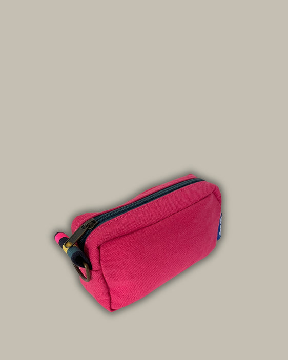 PILLOLA tessuto fucsia + cerniera petrolio