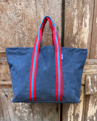 SUPER BAG tessuto cotone blu jeans + manico 102