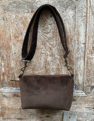 BRIOCHE "S.SILVESTRO" velluto impermeabile testa di moro + manico brillo testa di moro