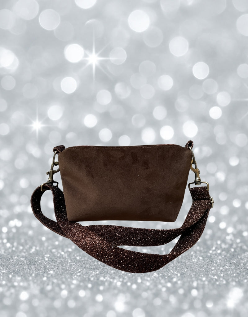 BRIOCHE "S.SILVESTRO" velluto impermeabile testa di moro + manico brillo testa di moro