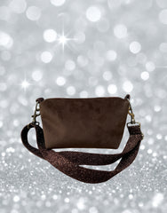 BRIOCHE "S.SILVESTRO" velluto impermeabile testa di moro + manico brillo testa di moro