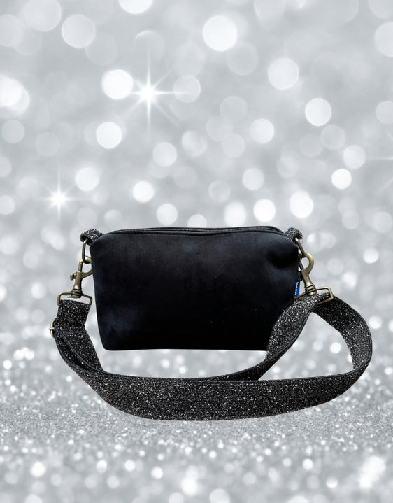 BRIOCHE "S.SILVESTRO" velluto impermeabile nero + manico brillo nero