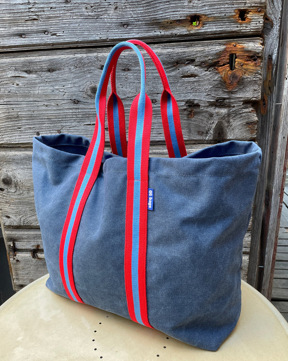 SUPER BAG tessuto cotone blu jeans + manico 102