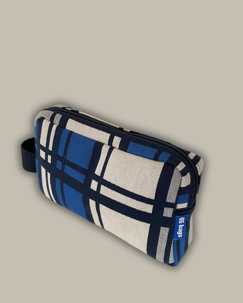 BEAUTY MAN tessuto tartan + manico blu