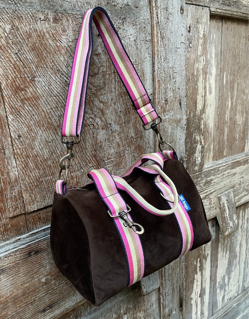 Lady Bag velluto impermeabile marrone + manico 77