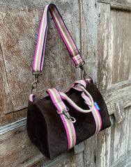 Lady Bag velluto impermeabile marrone + manico 77