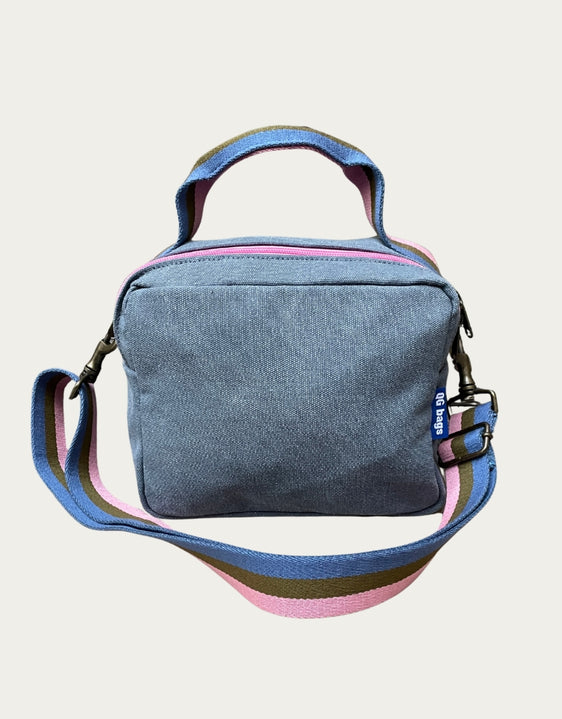 CARLOTTA multicolored woven fabric + black handle