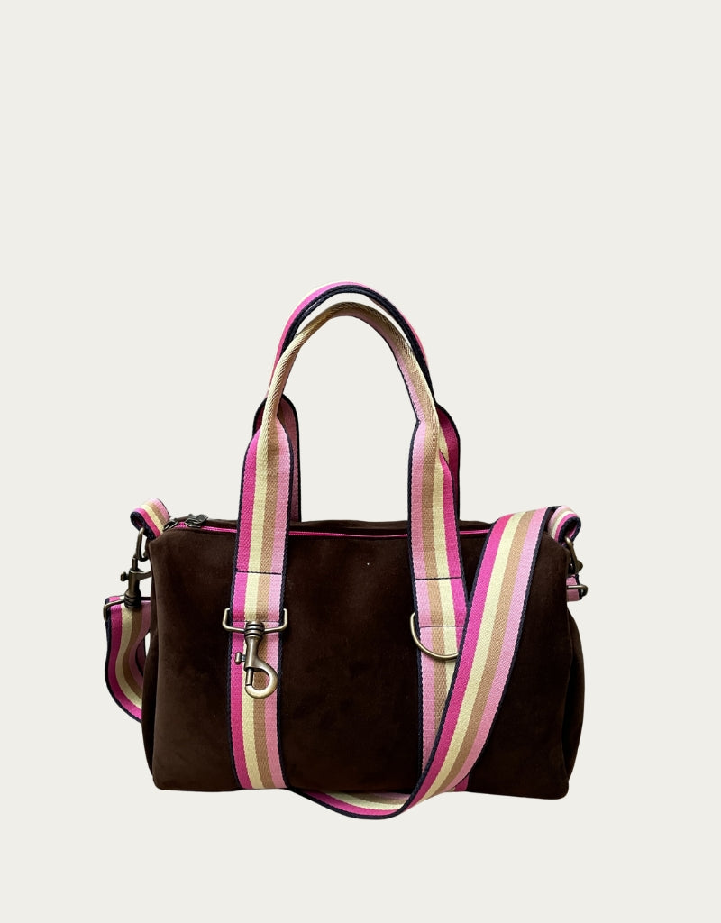 Lady Bag velluto impermeabile marrone + manico 77