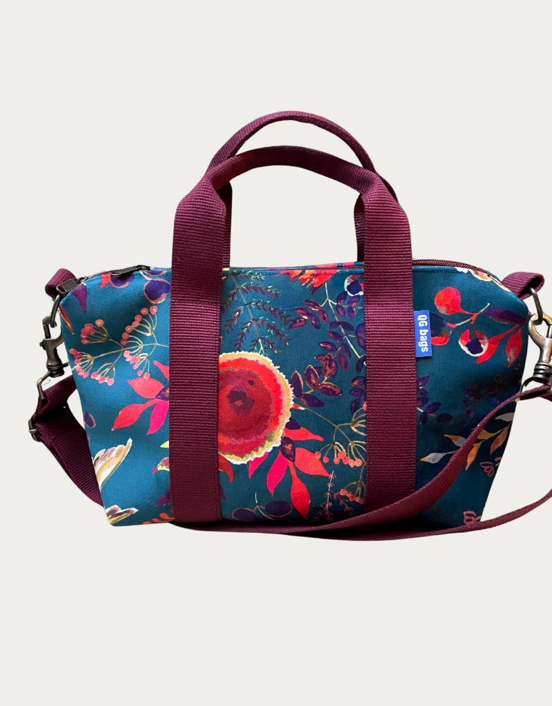 GRESSINA velluto impermeabile Japan petrolio + manico bordeaux