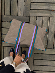 VALENTINA BAG tessuto marrone + manico 101