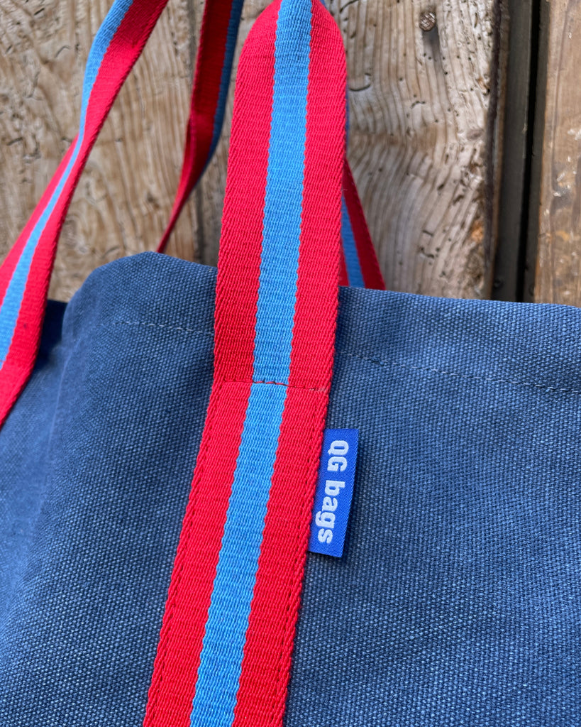 SUPER BAG tessuto cotone blu jeans + manico 102