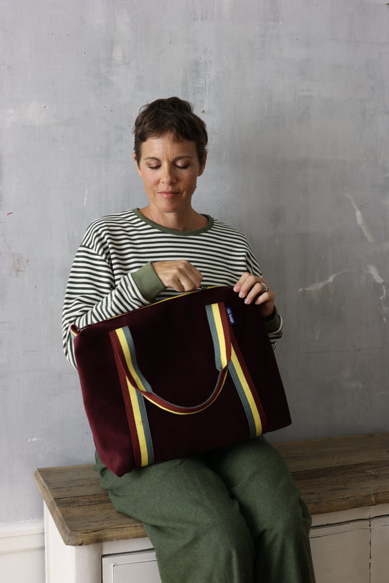 GRACE BAG velluto bordeaux + manico 72