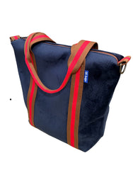 GIGI BAG  velluto blu + manico 82