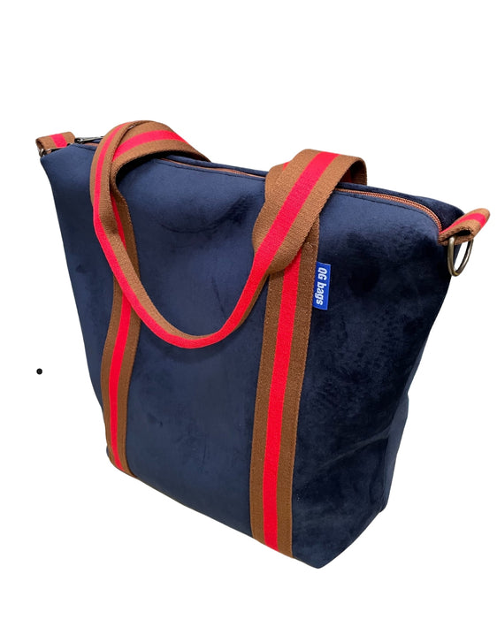GIGI BAG  velluto blu + manico 82