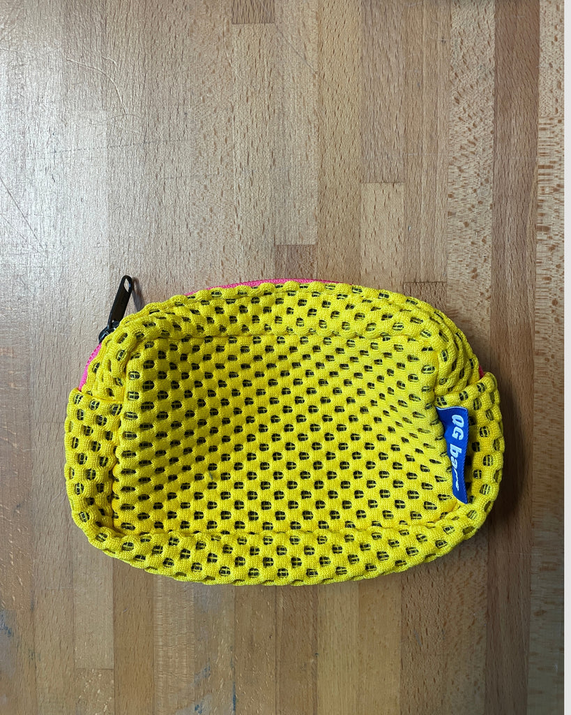 MICRO PILLOLA neoprene giallo + cerniera fucsia fluo