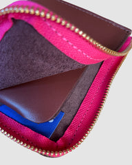THE DOG blue leather + red zip