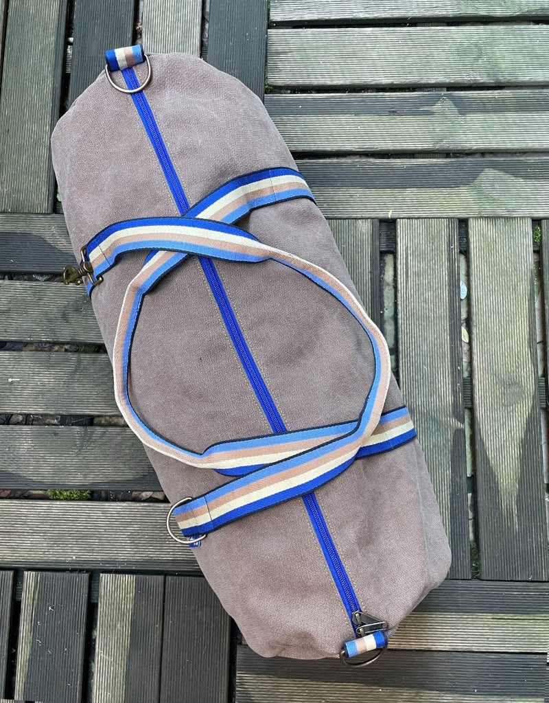 TRAVEL gray herringbone fabric + handle 70