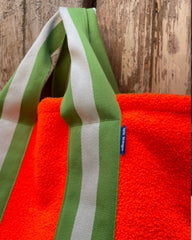 Super Bag pelosino arancione fluo + manico large verde/panna