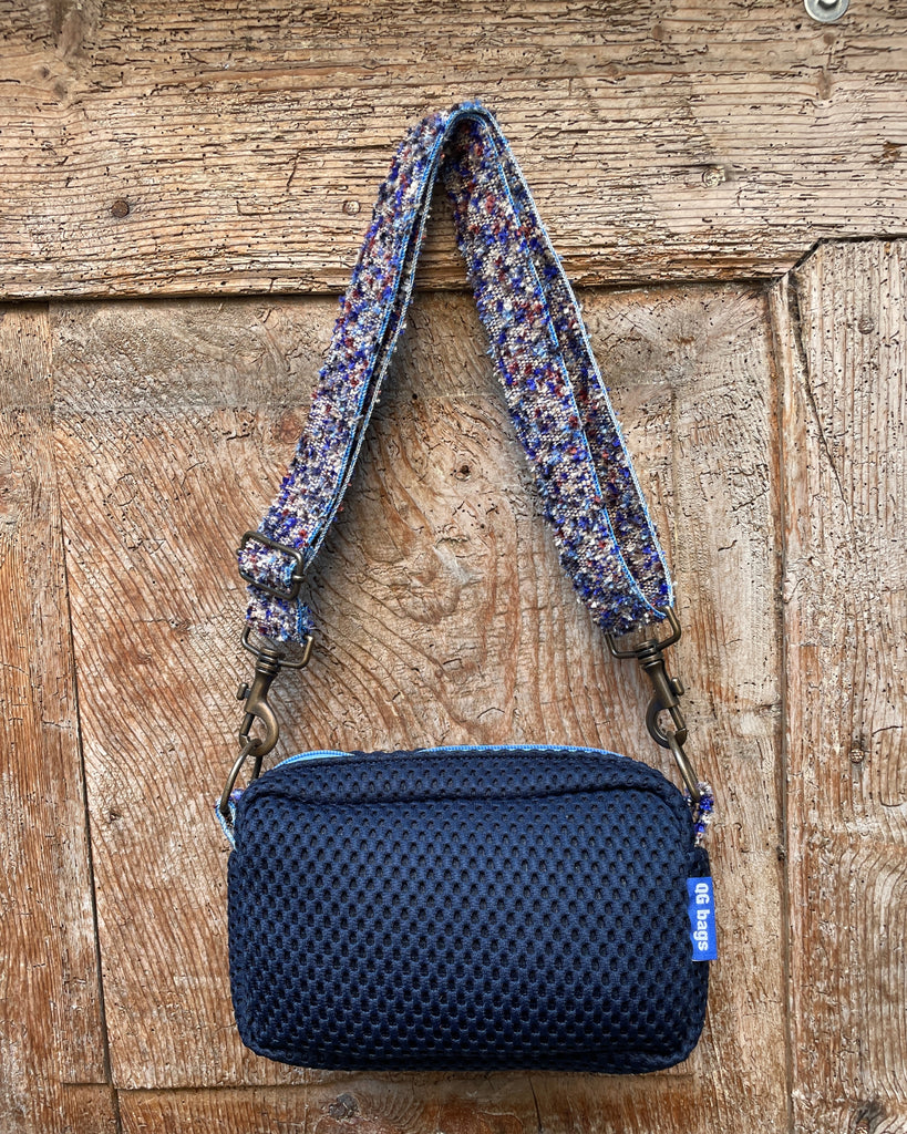CECI BAG neoprene blu + manico melange azzurro