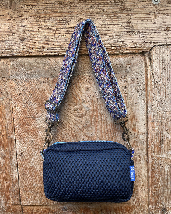 CECI BAG neoprene blu + manico melange azzurro