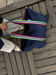VALENTINA BAG velluto blu + manico 27