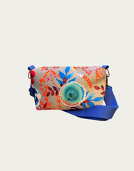 BRIOCHE velluto impermeabile Japan grigio + manico blu elettrico