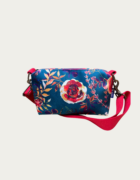 BRIOCHE velluto impermeabile Japan petrolio + manico rosso