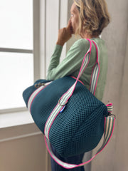 City bag  neoprene petrolio + manico 95